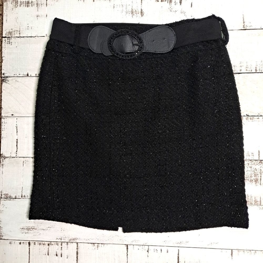 Maurices Black Belted Sparkling Mini Skirt Ebony 5/6 (Junior)